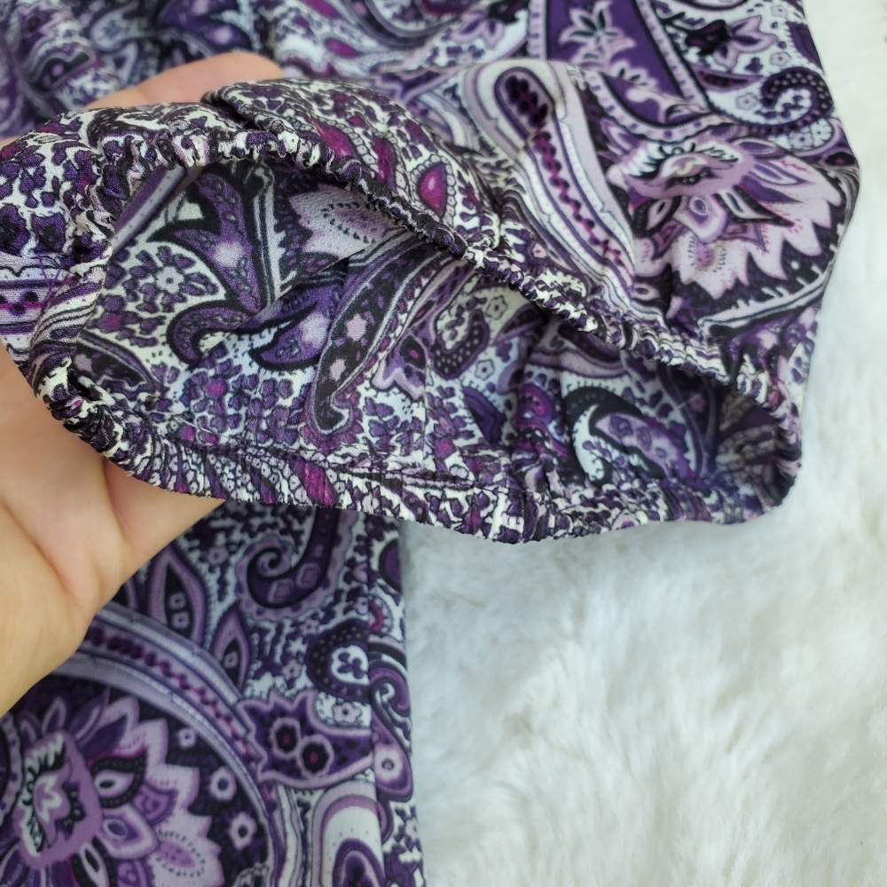Purple Paisley Women's Top Size XL - Picture 6 of 7